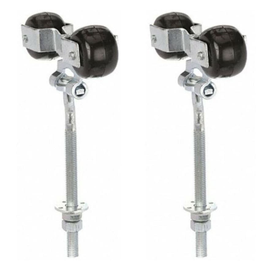 2 PACK Sliding Barn Door Hanger Rollers Pair Round Rail Track Threaded Bolts NEW 5