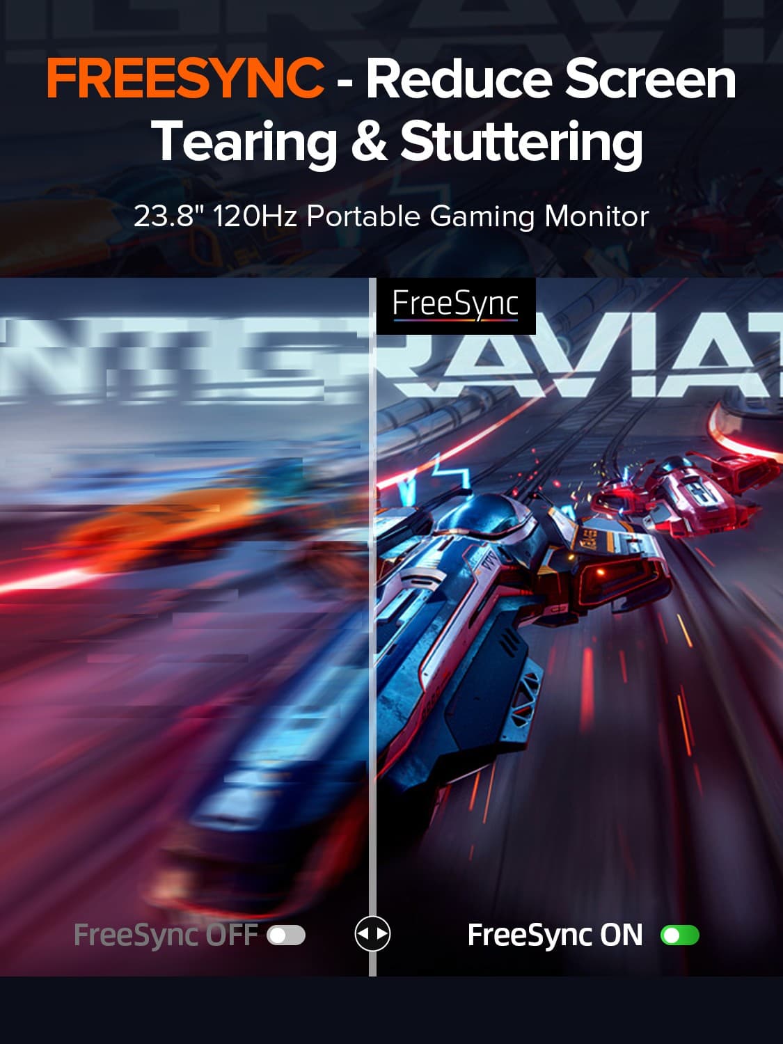 UPERFECT 24" USB-C Portable Monitor 1920x1080 120Hz Display For Raspberry PI PS 5