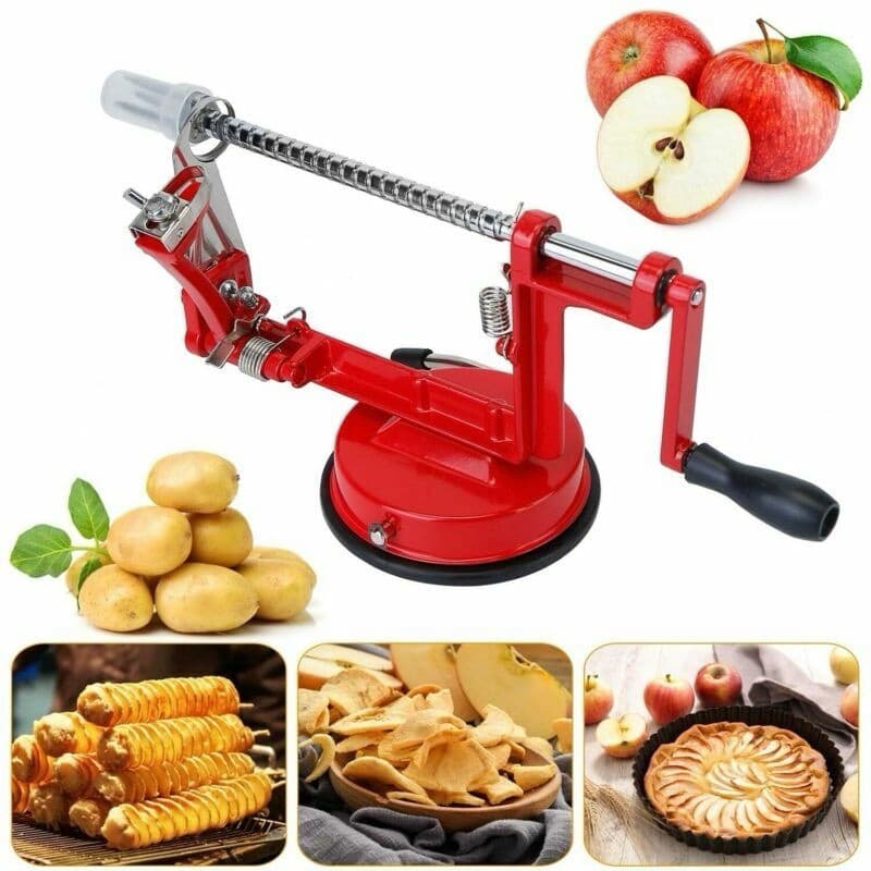 3 in 1 Apple Corer Slicer Peeler Stainless Steel with Strong Suction Base Stable 6