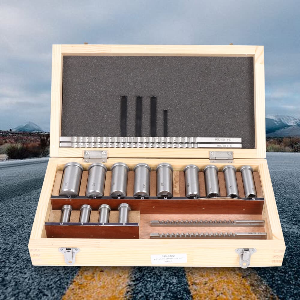 22 Pcs HSS Metric Keyway Broach Set Metric Size Metalworking Tool 4/5/6/8mm