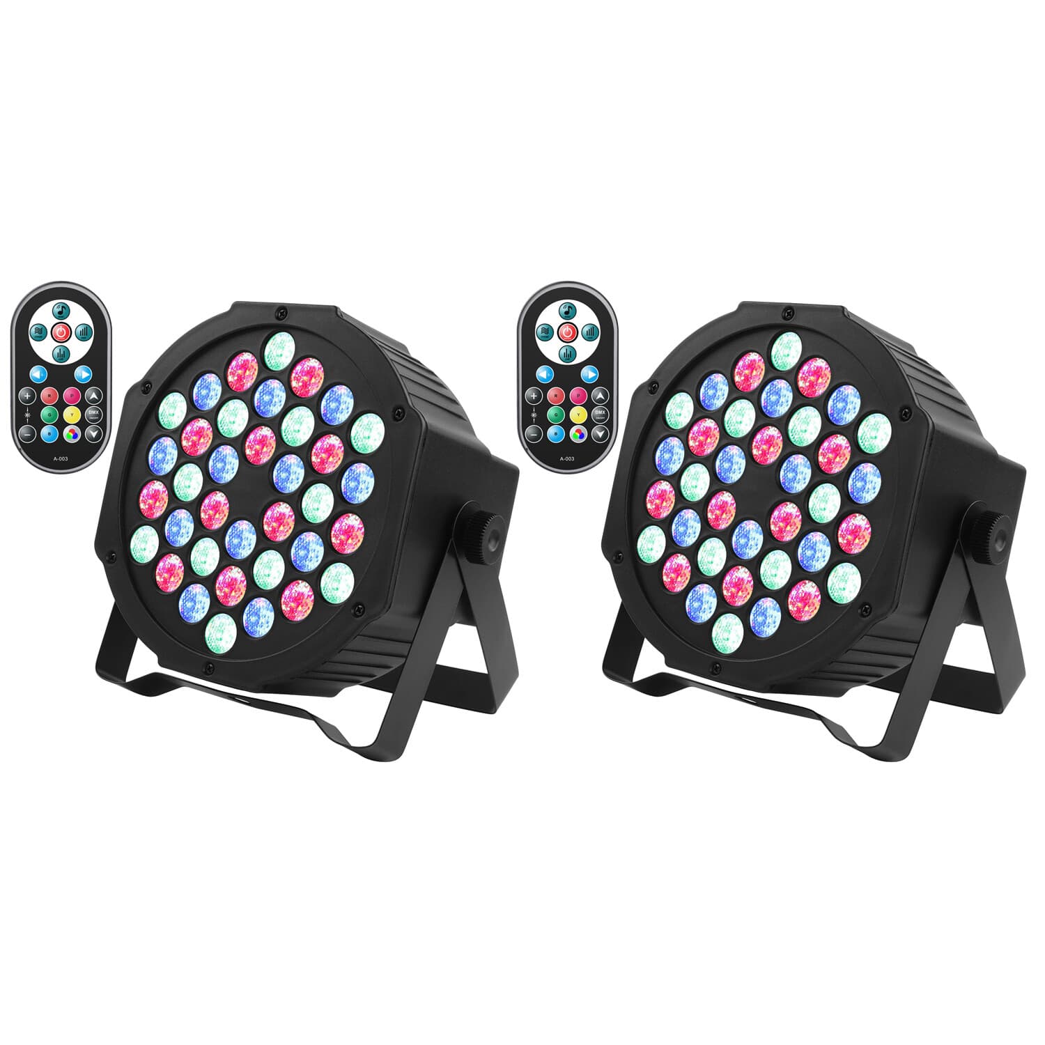 2PCS 36 LED RGB Stage Lighting PAR Light DMX Beam Party DJ Disco Light w/ Remote