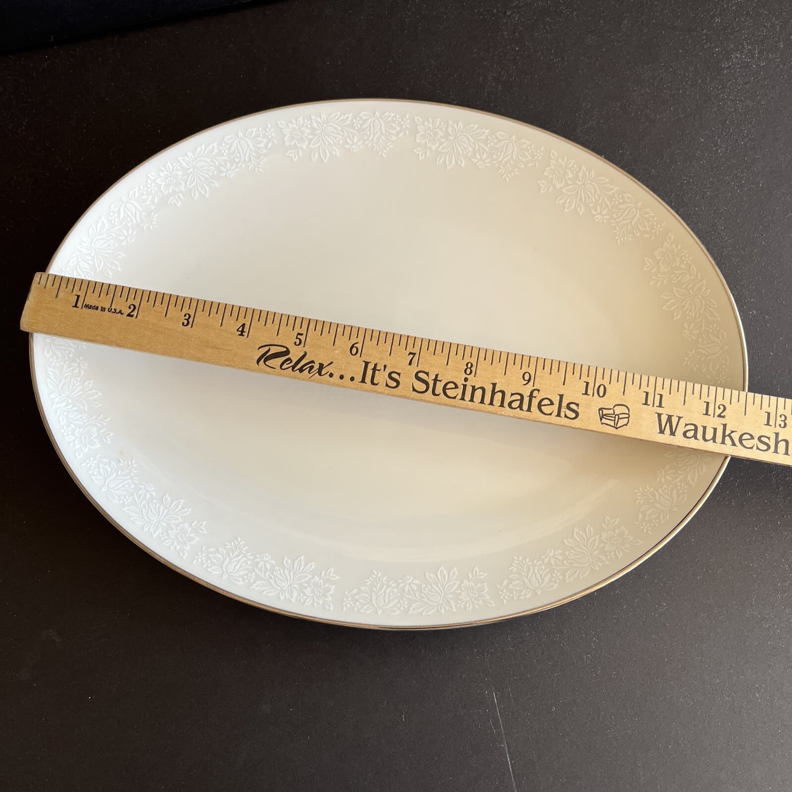 Noritake Vintage Ivory China 7567 Ambrosia Japan 12.5” Oval Serving Platter 5