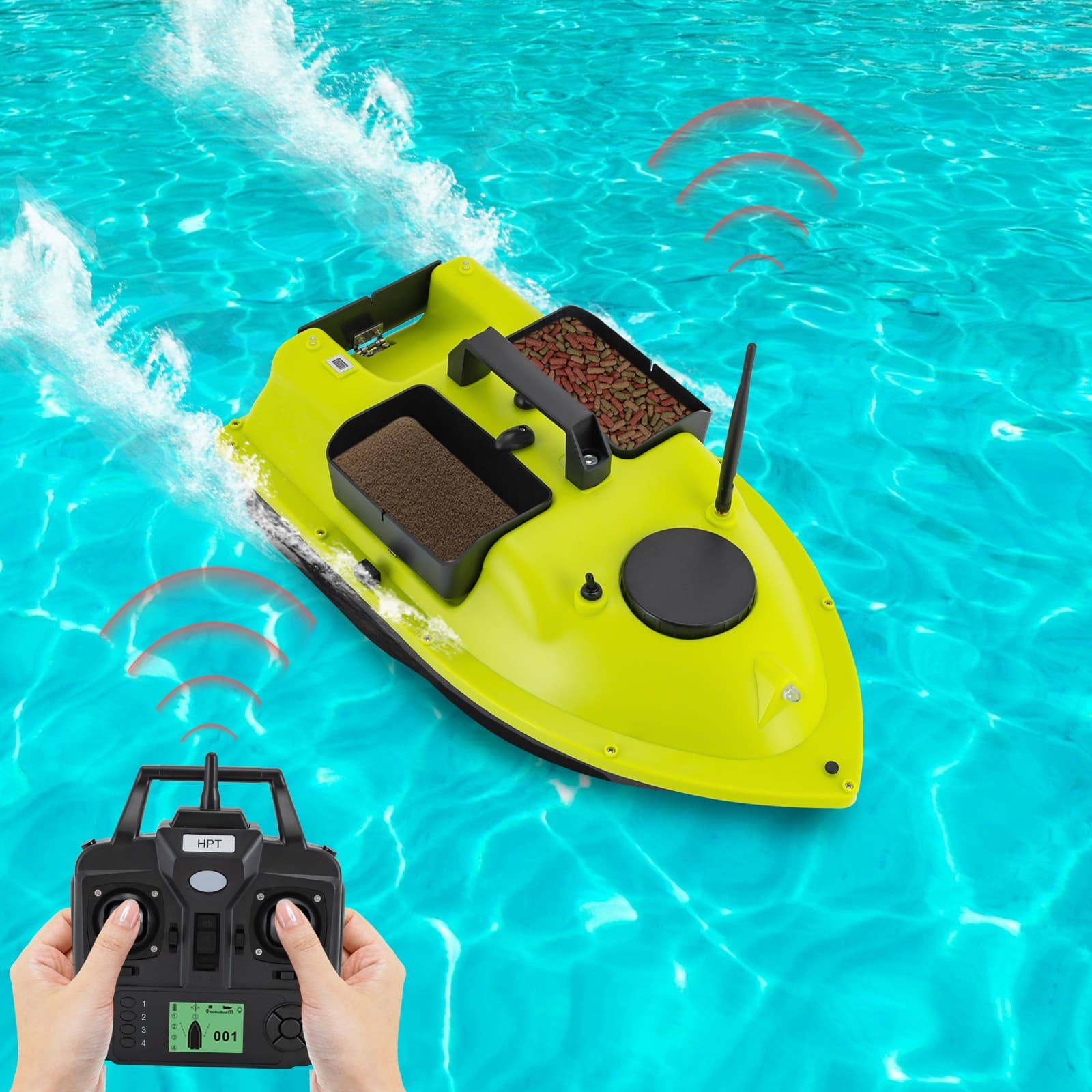 5200Mah RC Fishing Bait Boat RC Boat 1.5kg Loading 600M Night Light LED 4