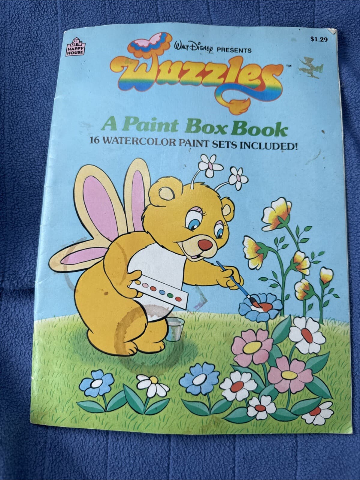 Disney Wuzzles Watercolor Paint Box Activity Book VTG 1986 READ