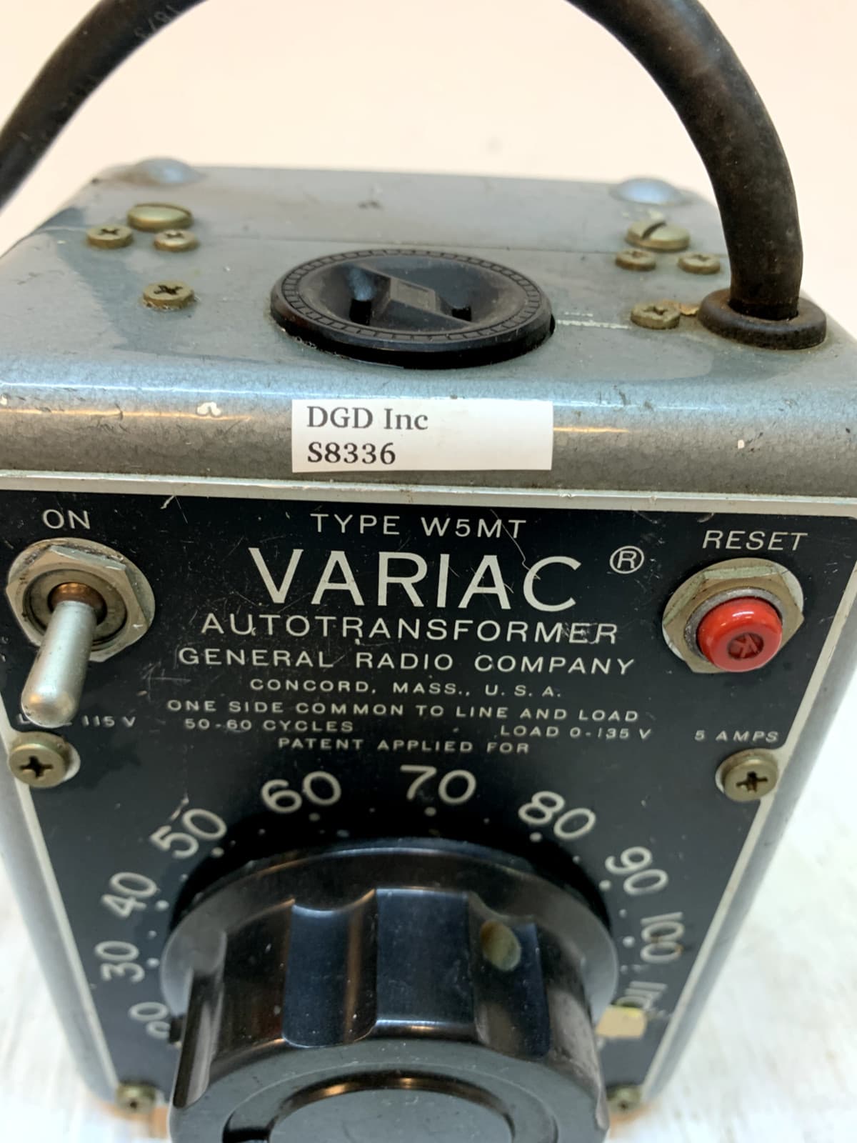 General Radio Variac Type W5MT Autotransformer S8336 2