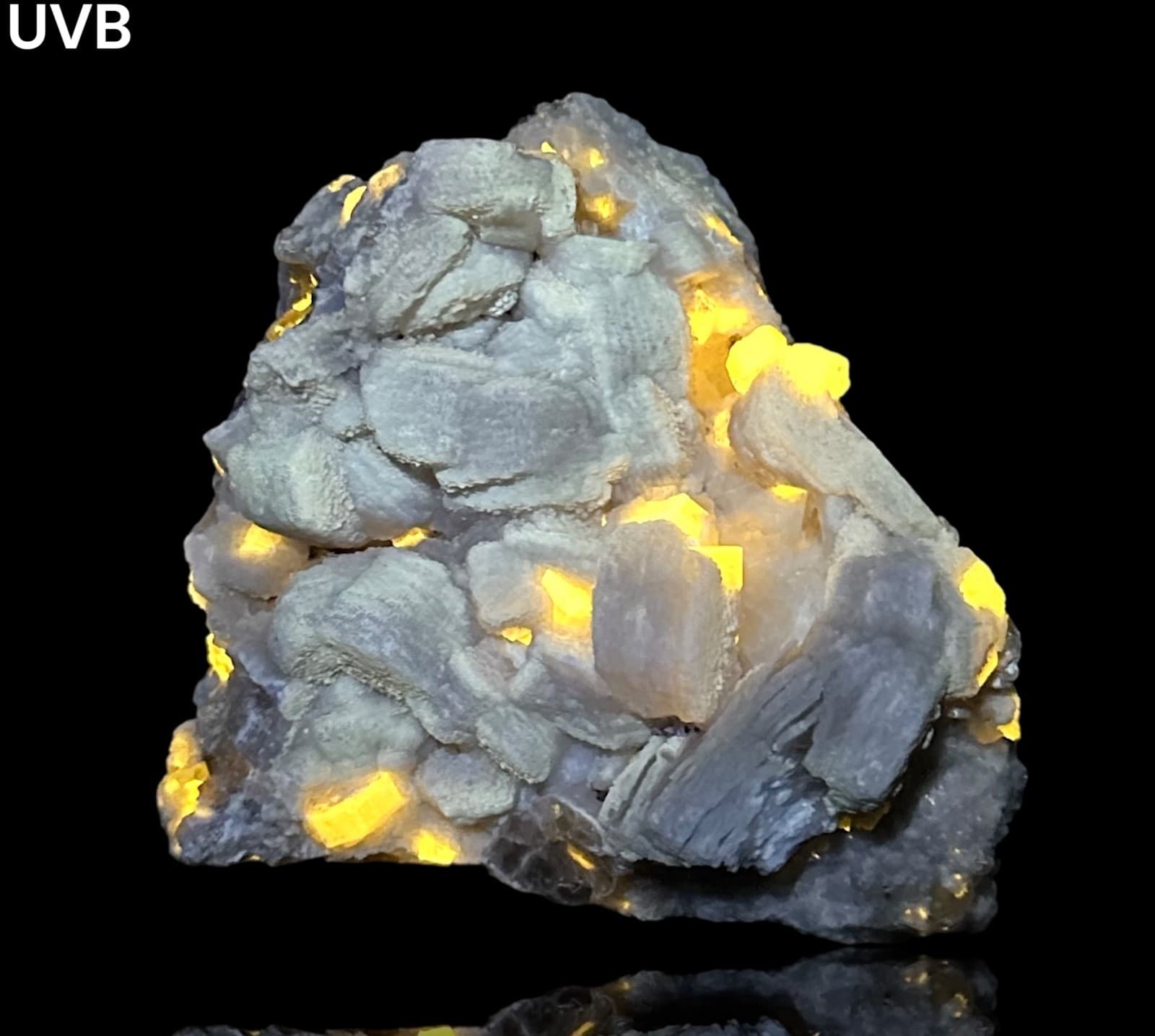 741 Gr. Fluorescent Rare Apatite Crystals Cluster With Mica Cluster On Matrix 2