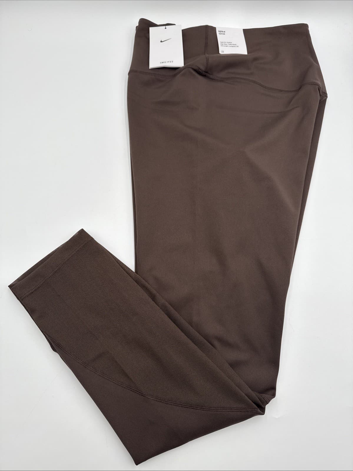 $55 NIKE ONE Women’s TIGHT FIT HIGH RISE Yoga 7/8 Leggings-DV9020-Brown- Large 4
