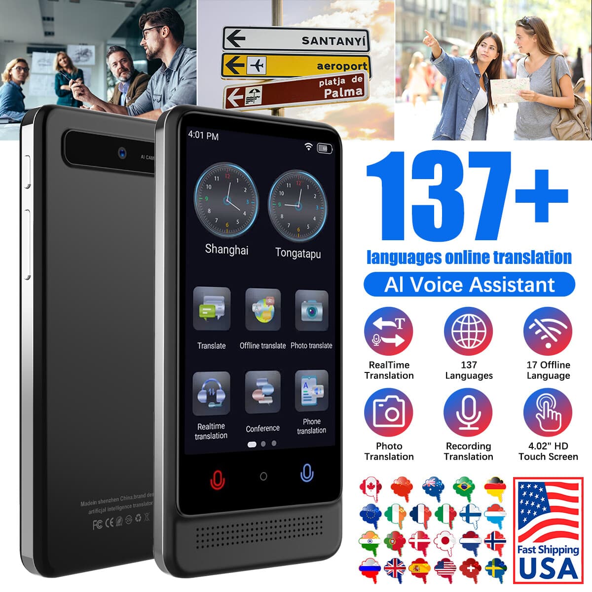 2025! Voice Language Translator Two-Way Instant Photo Offline Voice Translation