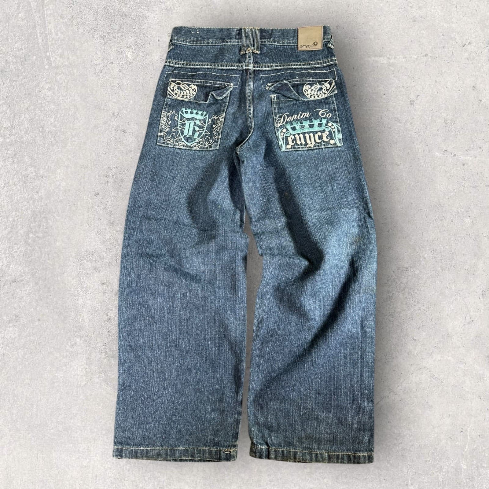 Vintage Y2K Eynce Rocawear Akademiks Baggy Denim Jeans Youth Size 10 Lot of 3 2