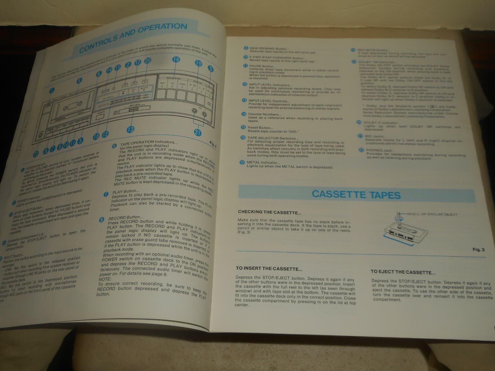 FISHER CR-127 Stereo Cassette Deck Operating Instructions Manual 1982 4