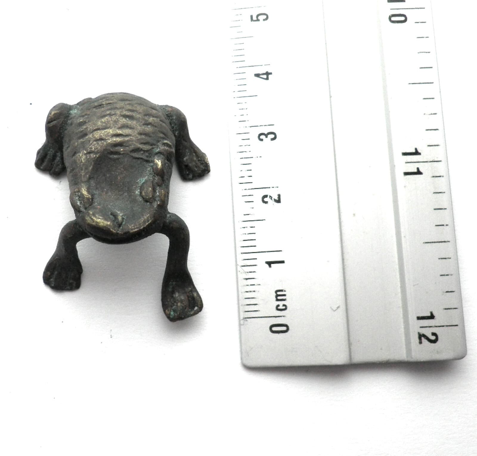ANTIQUE AFRICAN ASHANTI AKAN FROG GOLD WEIGHT 1700-1900 AD Brass 15.5g. 6