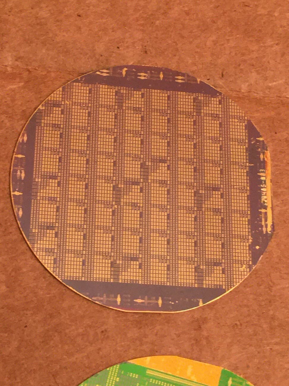 2" Gold Silicon Wafer Unique Extremely Rare RF NAND Vintage CPU Chip 2