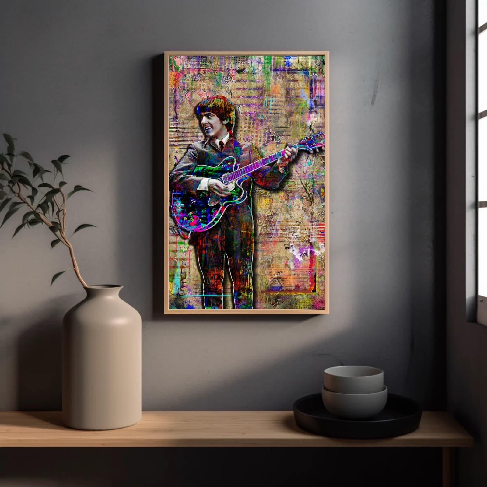 GEORGE HARRISON of The Beatles 12x18in Poster George Harrison Pop Art Free Ship 3