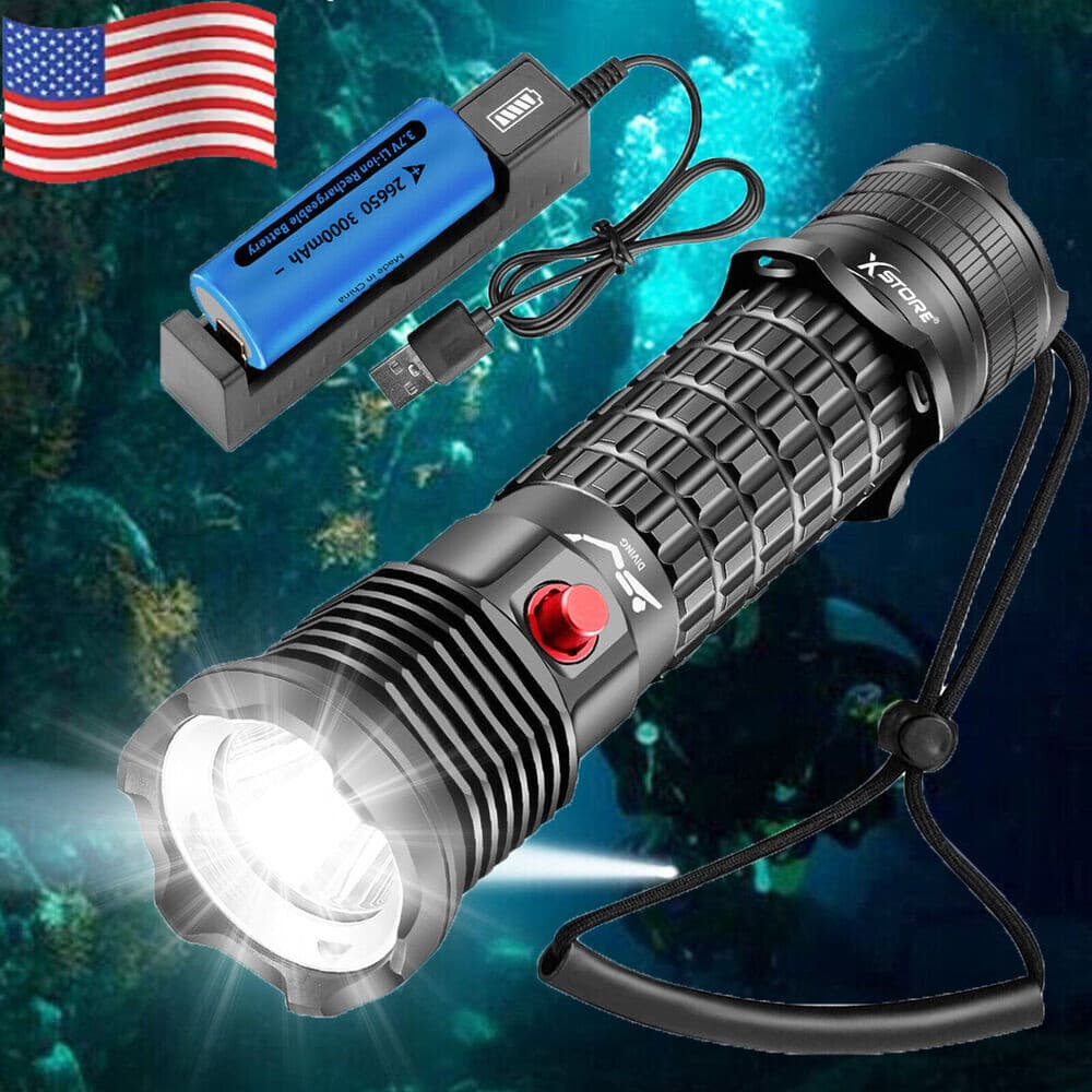 Powerful Scuba Dive Flashlight Underwater Waterproof P70 LED Diving Torch Lamp