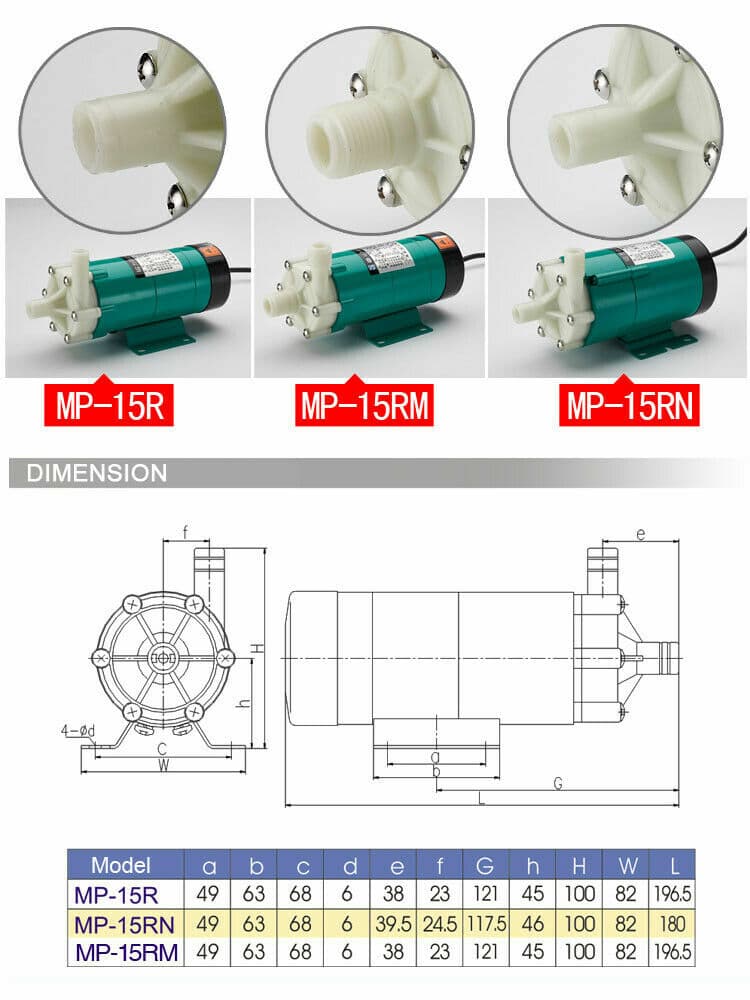 MP-15RM 220V Magnetic Drive Circulation Pump for Water Treatment/Food Industry 5