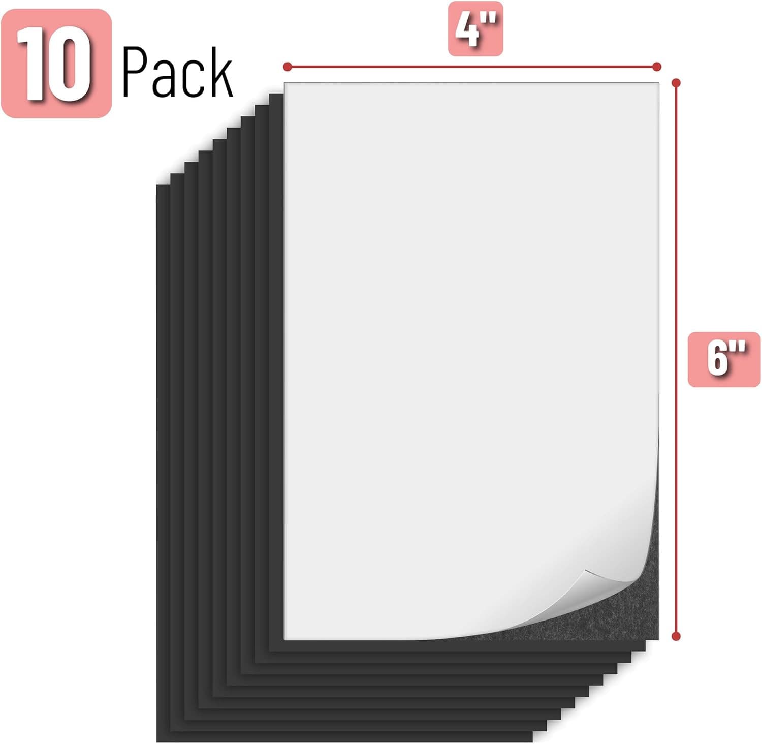 - Adhesive Magnetic Sheets, 4" X 6", 10 Pack, Magnetic Sheets with Adhes 2