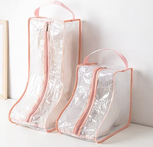 Portable Women Tall/Short Boots Storage Bags - 2 Packs Medium Pink Long 6