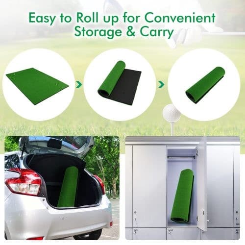 Real Feel 3.8x5Ft Golf Hitting Mat  Large Dual Turf Alignment & Angle of Approac 4