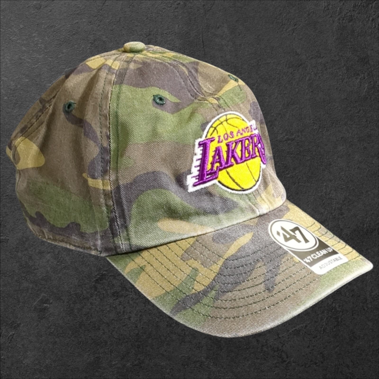 Los Angeles Lakers Clean Up Strapback Hat '47 Brand Camo Cap 2