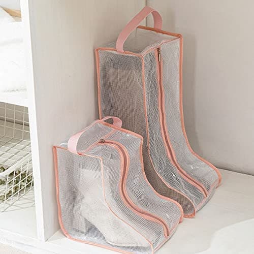 Portable Women Tall/Short Boots Storage Bags - 2 Packs Medium Pink Long 5
