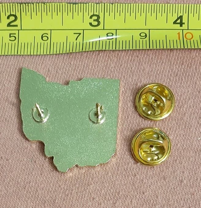 Ohio State Outline Map Shape with Cardinal Bird Travel Souvenir Lapel Pin 4