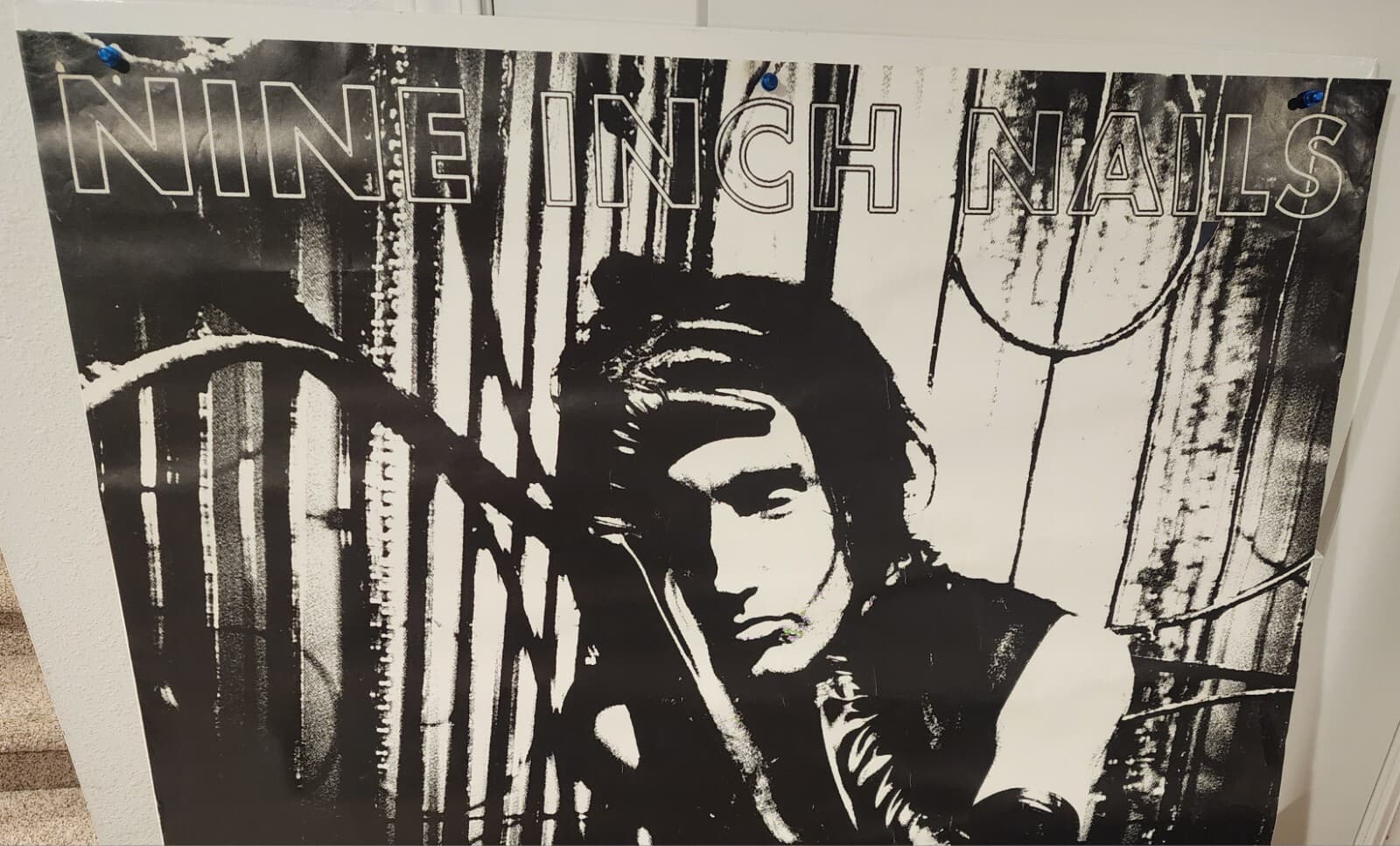 Rare Vtg HUGE Nine Inch Nails 39"x54" Trent Reznor Record Store Promo Poster NIN 3