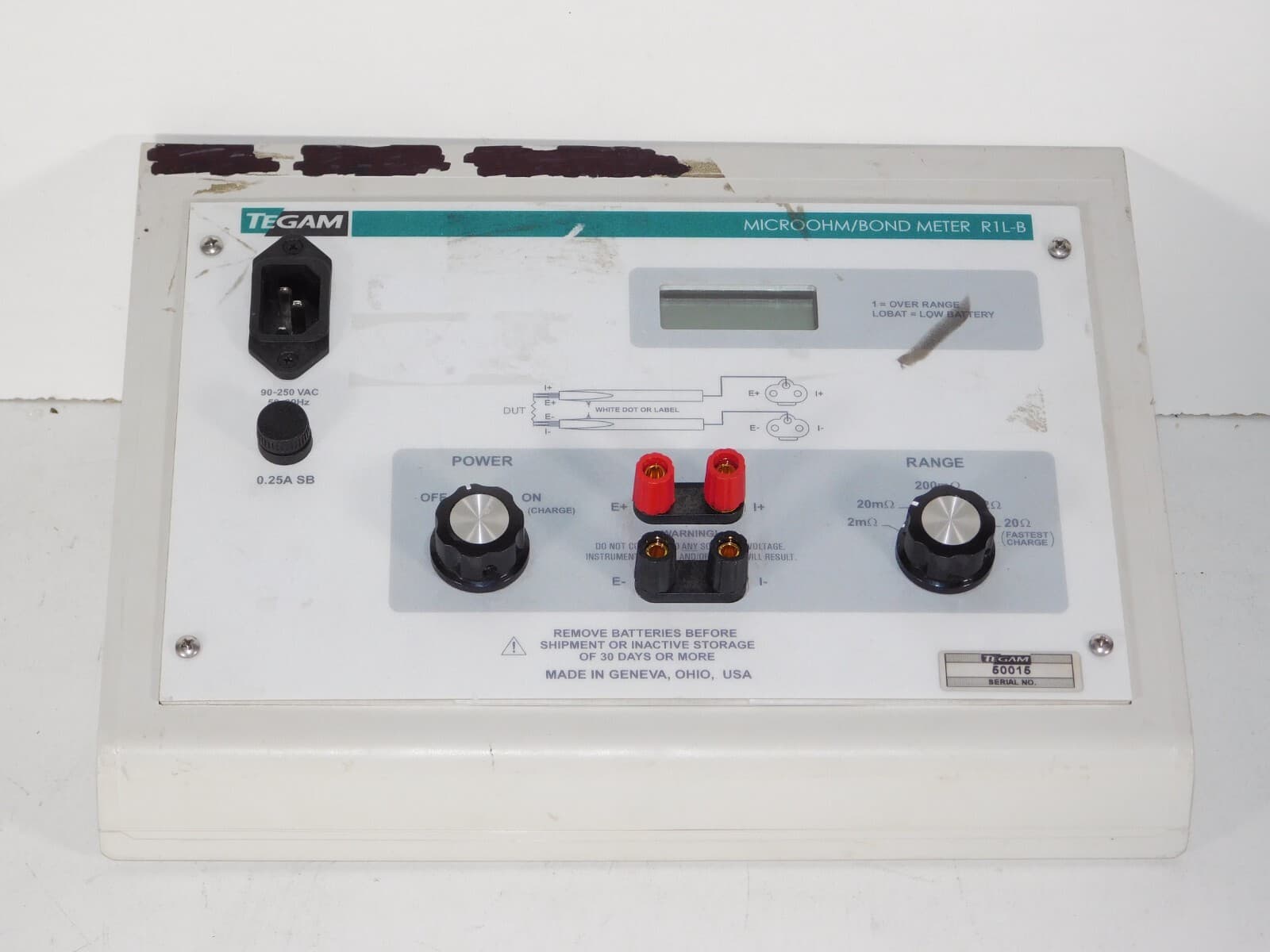Tegam 49374 R1L-B Micro Ohm Bond Meter Interface Ohmmeter Test Measurement Unit