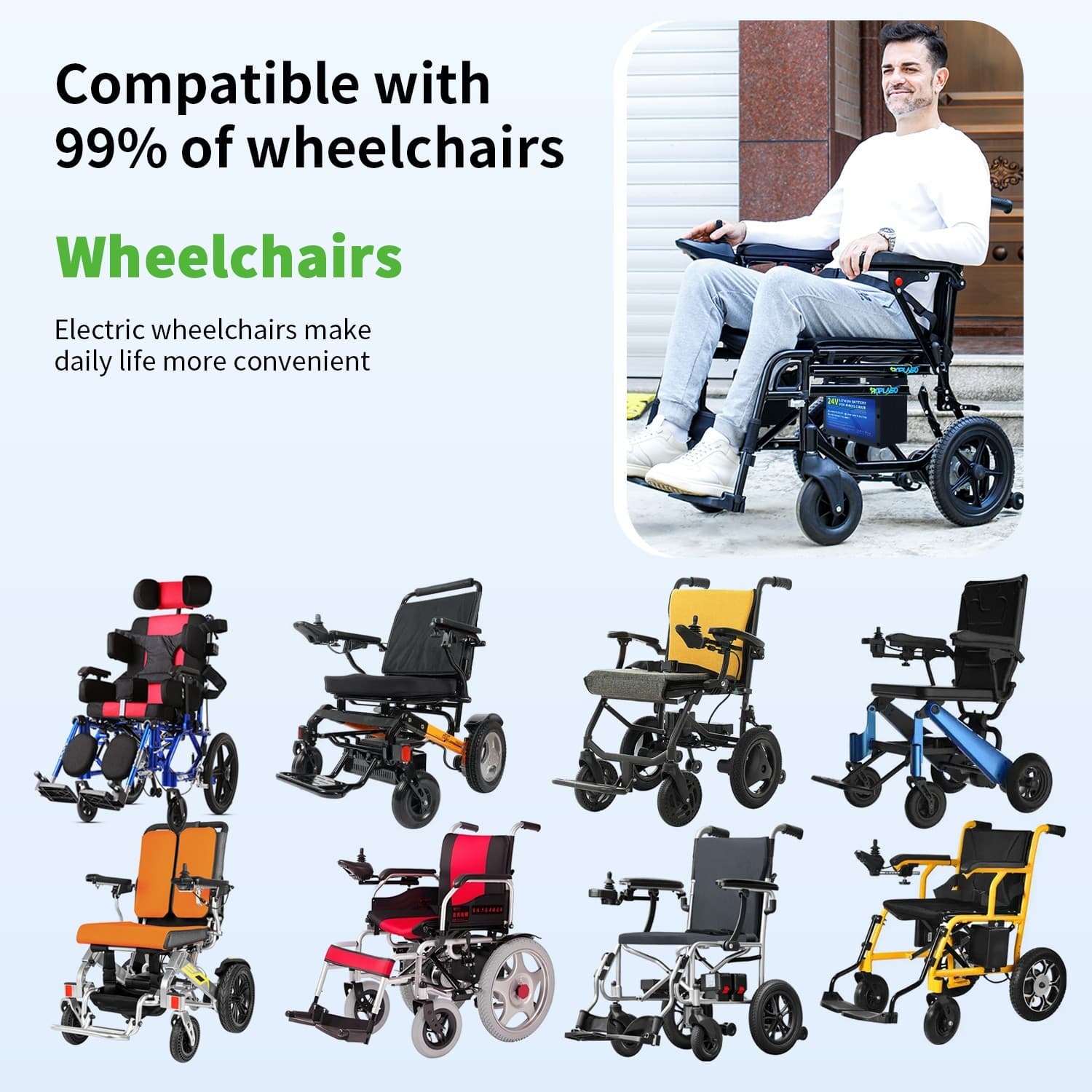 24V Li-ion Battery Pack  Replacement for Electric Wheelchair With BMS 3