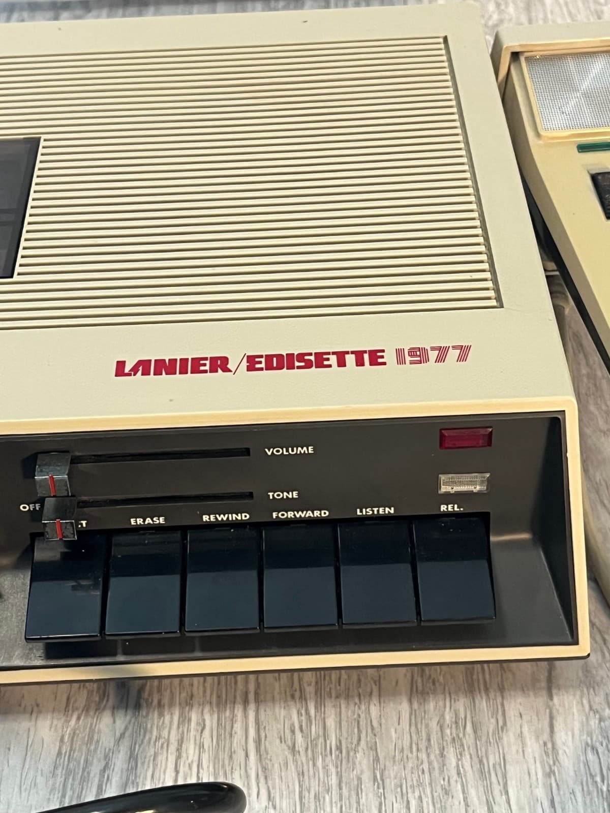 Lanier Edisette 1977 VTG Dictation Machine Tape Recorder W/ Foot Pedal Works 2