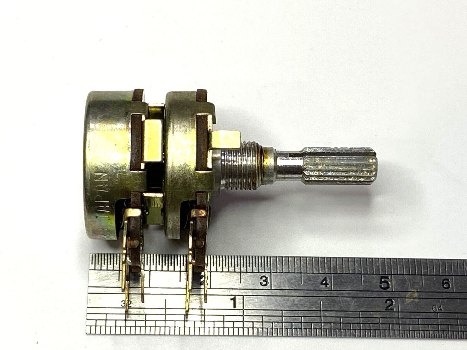 1pcs - NOBLE B-100K x2 2-Gangs DUAL Audio Potentiometer Knurled - JAPAN 6