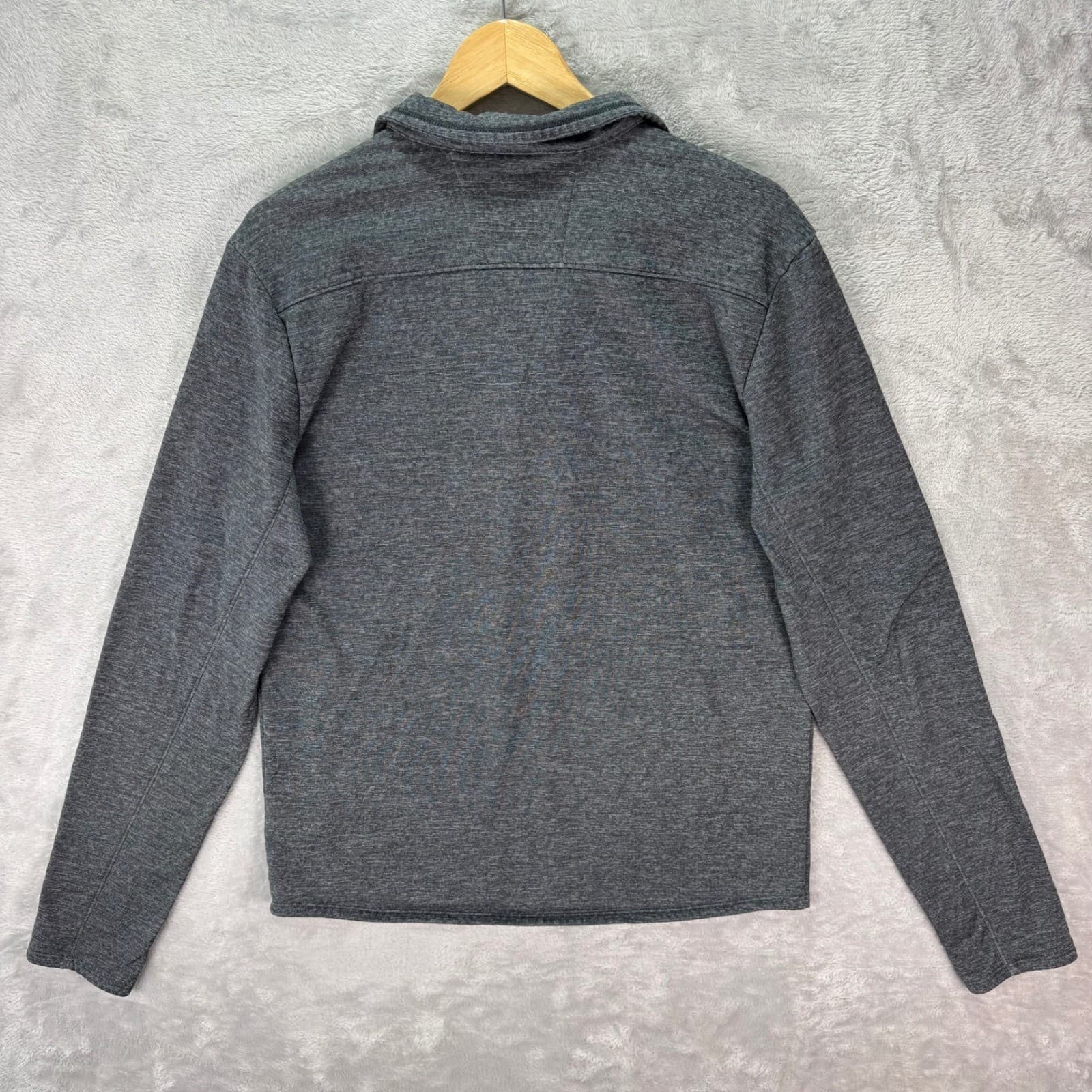 Mountain Hardwear Men's Pullover Gray Quarter Zip Stretch Fleece Lined Sz M 3