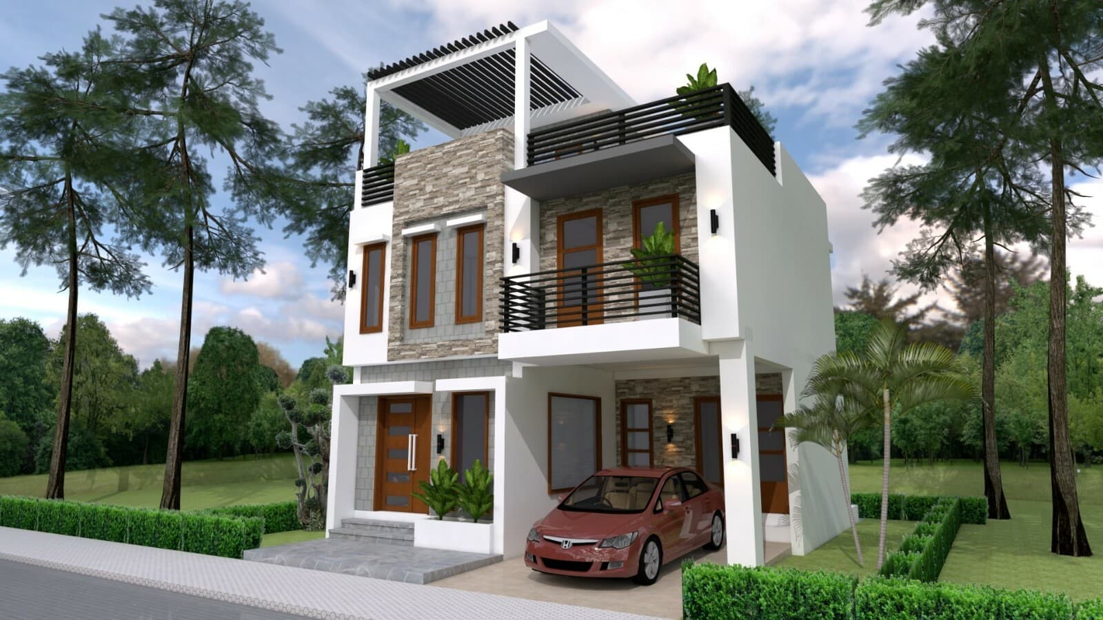 26x36 Feet Small House Plan 8x11 Meter 3 Beds 3 Baths Terrace Roof A4 Hard Copy 4