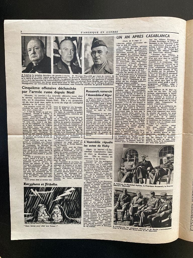 Authentic Original 1944 US Air Force Propaganda Newsletter To The French People 2