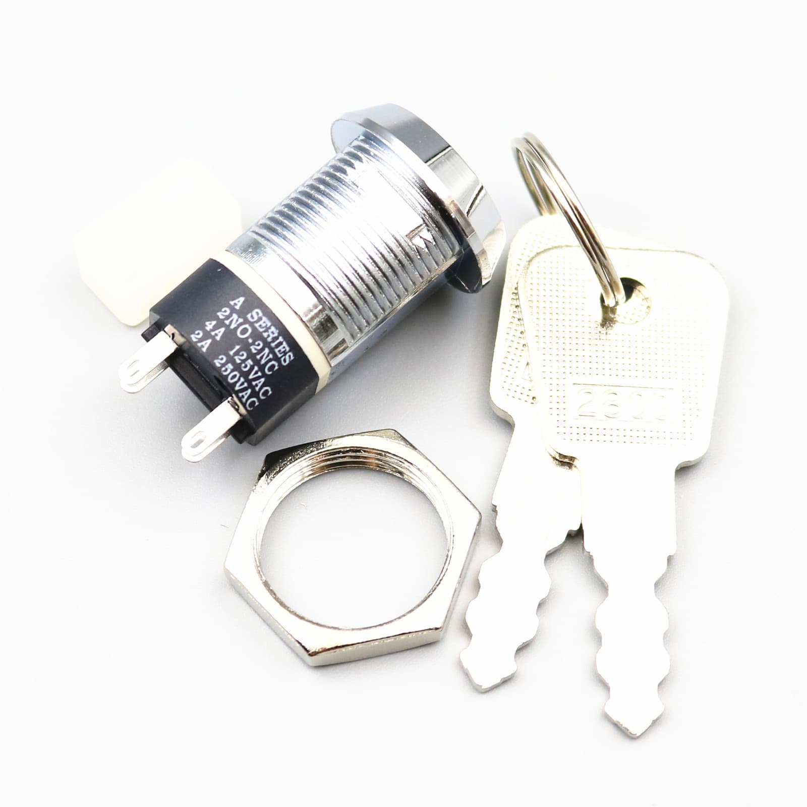 19mm Metal 4 Pins ON-OFF A Series 2Position 2803 Electronic Lock Key Switch 2