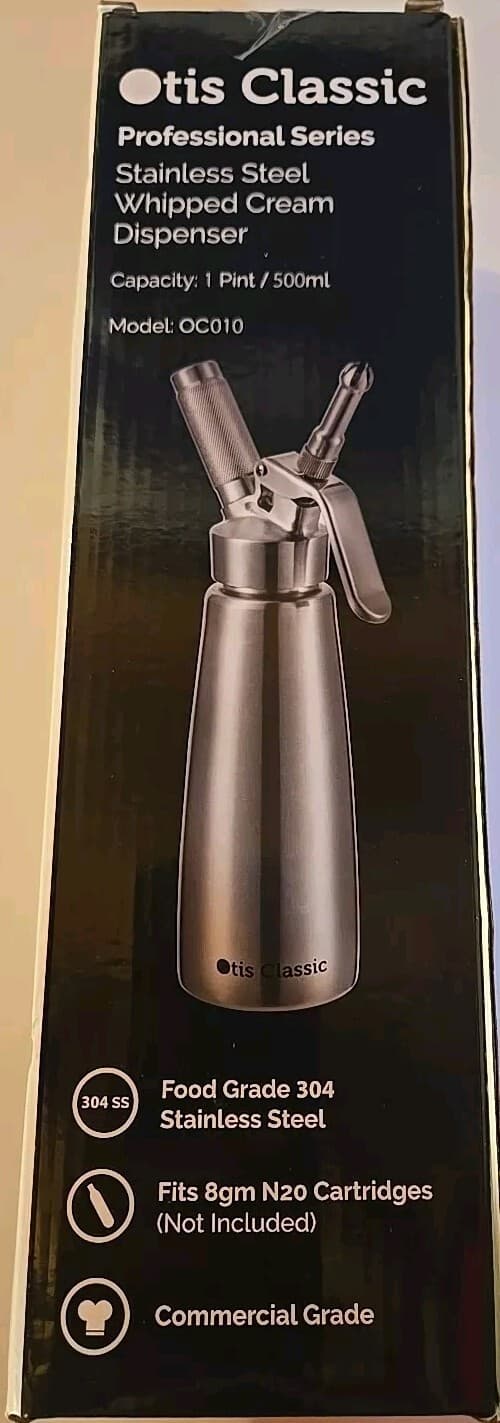 Otis Classic Stainless Steel Whipped Cream Dispenser 500ml New Sealed OCO1O 2