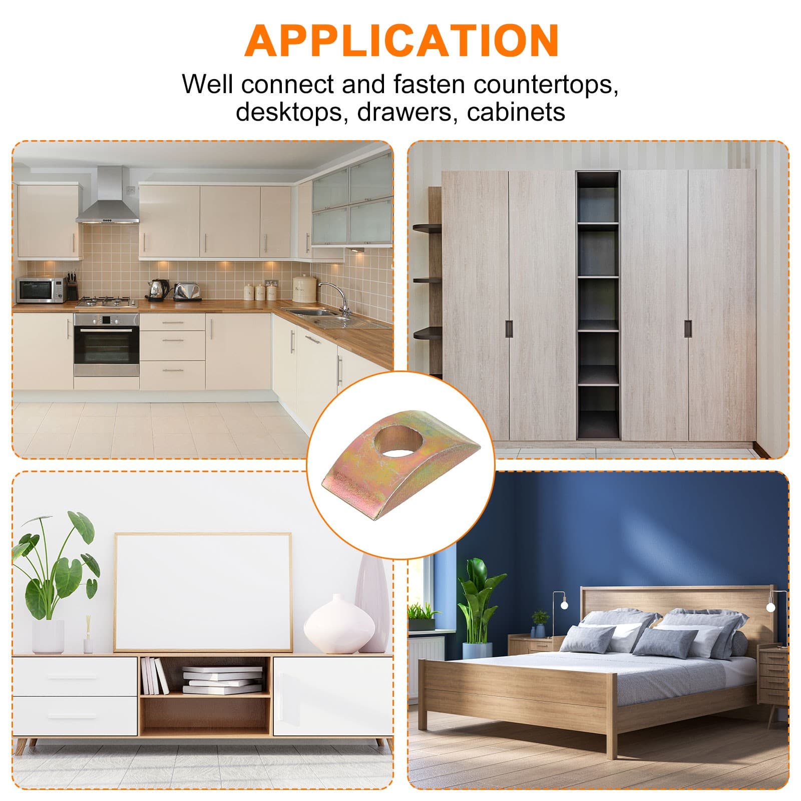 12Pcs M8 Half Moon Nuts Washers Iron Solid Half Moon Nuts Spacer Bronze 6