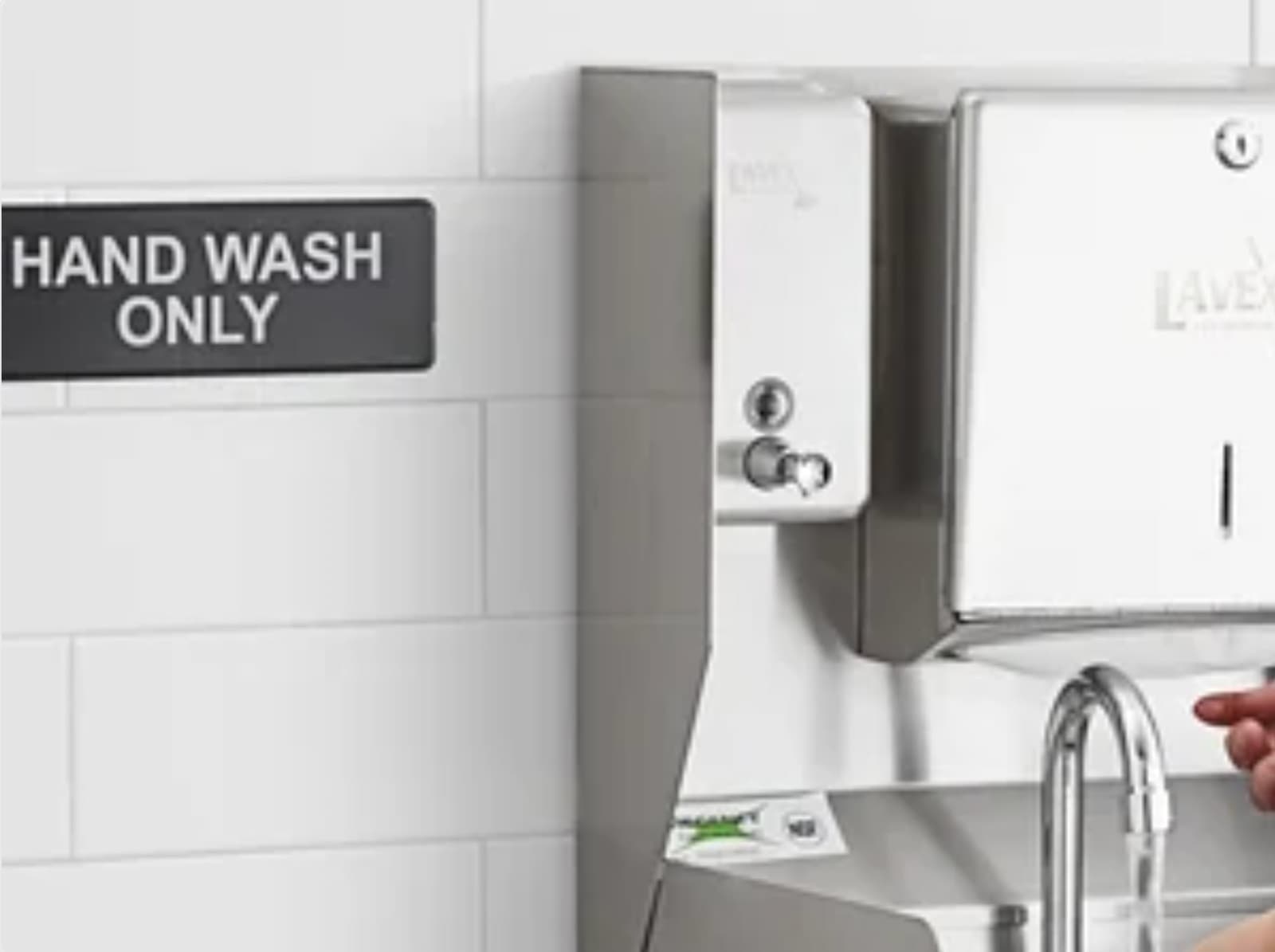 Stainless Steel Top Mounted Paper Towel & Soap Dispenser For 17" Wide Hand Sinks 6