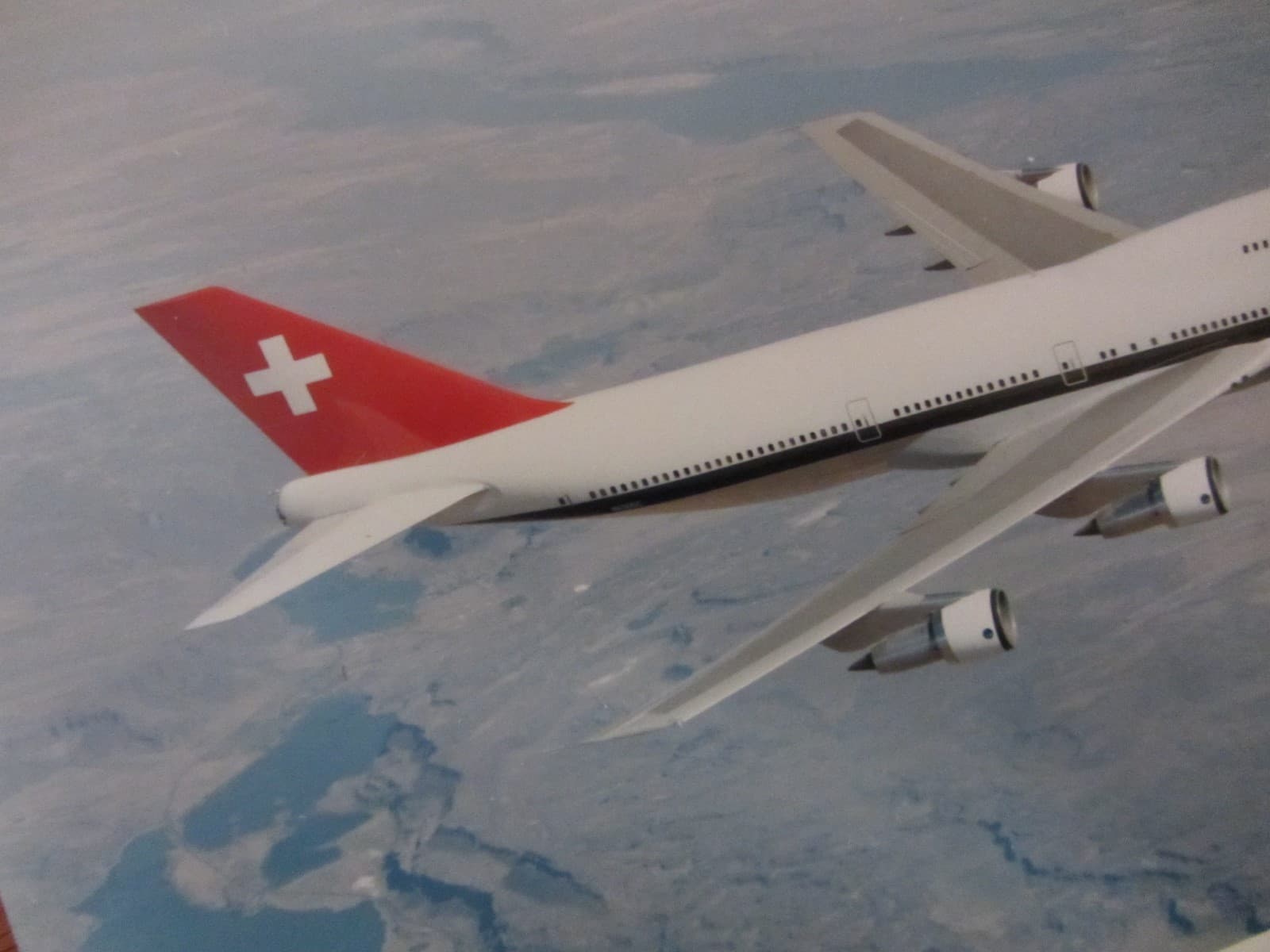 Vintage Boeing 747 Photo SWISSAIR Airplane In Flight 3