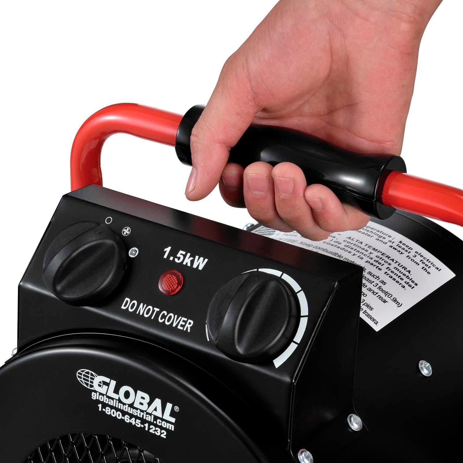 Portable Electric Space Heater With Thermostat 1500 watt 120v Red 5