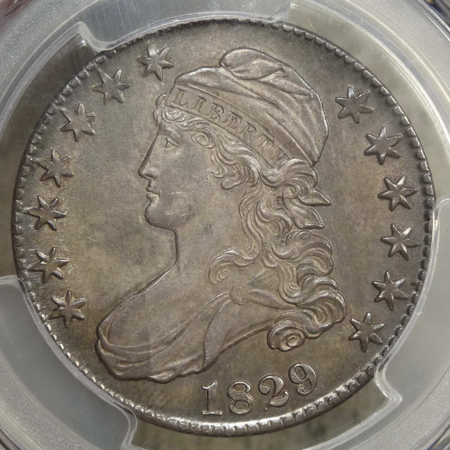 1829 Capped Bust Half Dollar, Uncirculated, PCGS Cert, Original