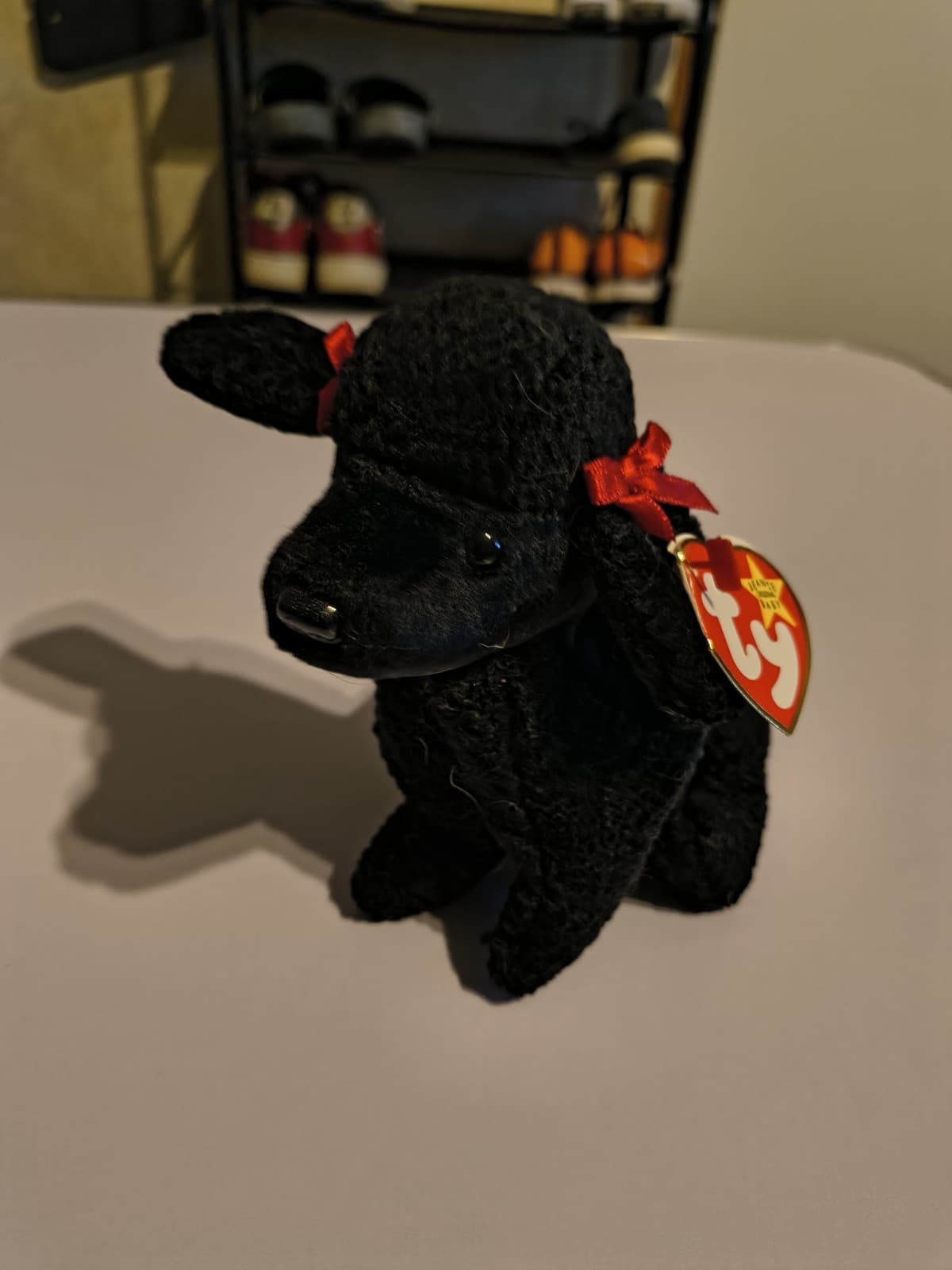 RARE TY Beanie Baby GIGI the Poodle (1997) – PVC Pellets, 1997/1998 Date Mismatc