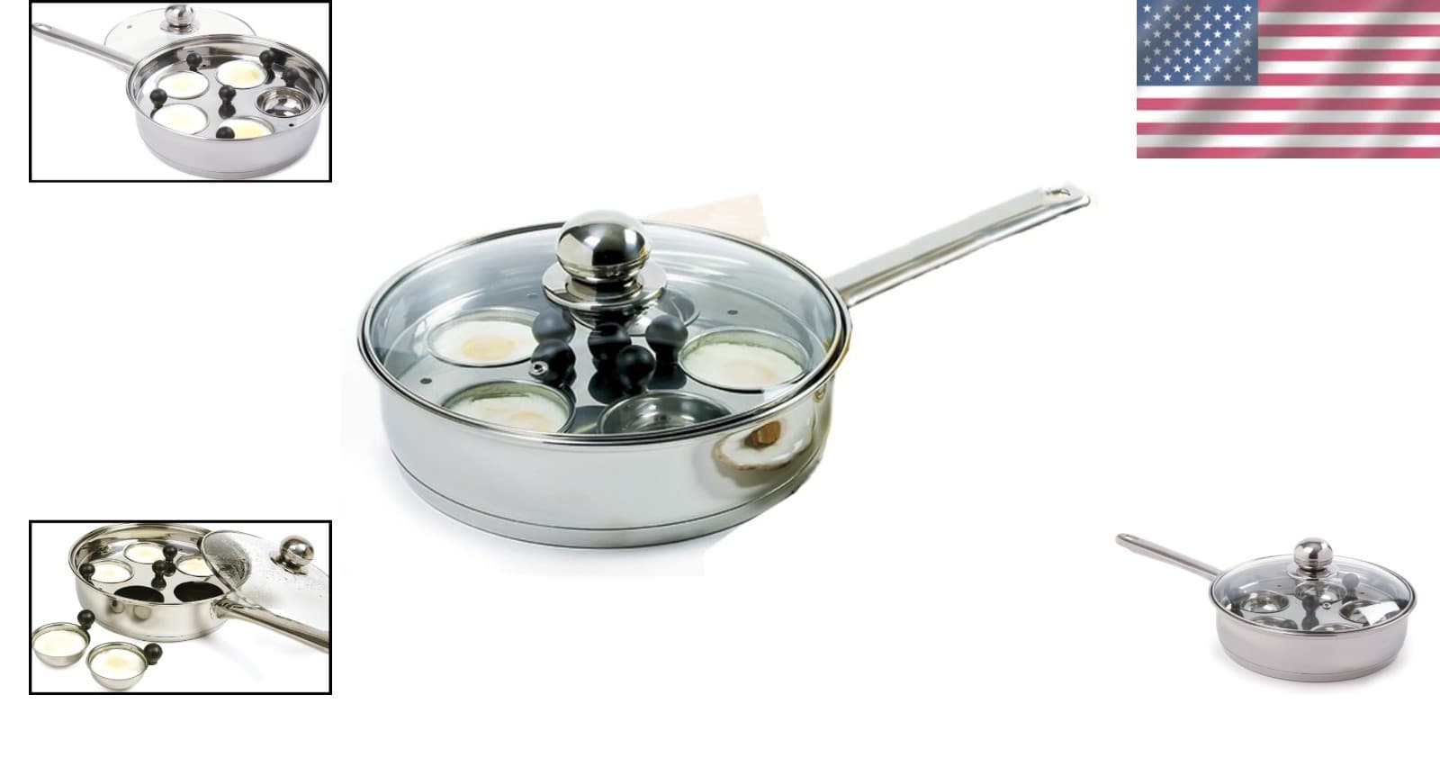 Stainless Steel Egg Poacher/Skillet Set, 10" 2