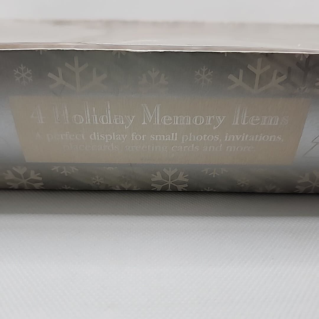 Set Of 4 Holiday Memory Placecard Holders Christmas Tree Stocking Santa Reindeer 6