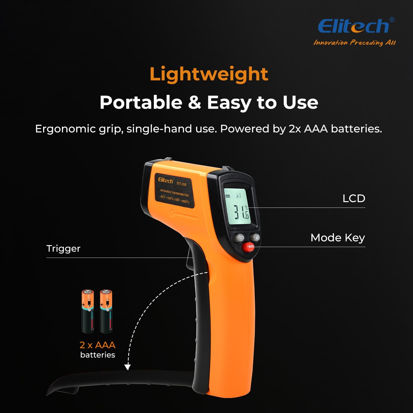 LCD Digital Non-contact Laser IR Infrared Thermometer Temp Meter Temperature Gun 3