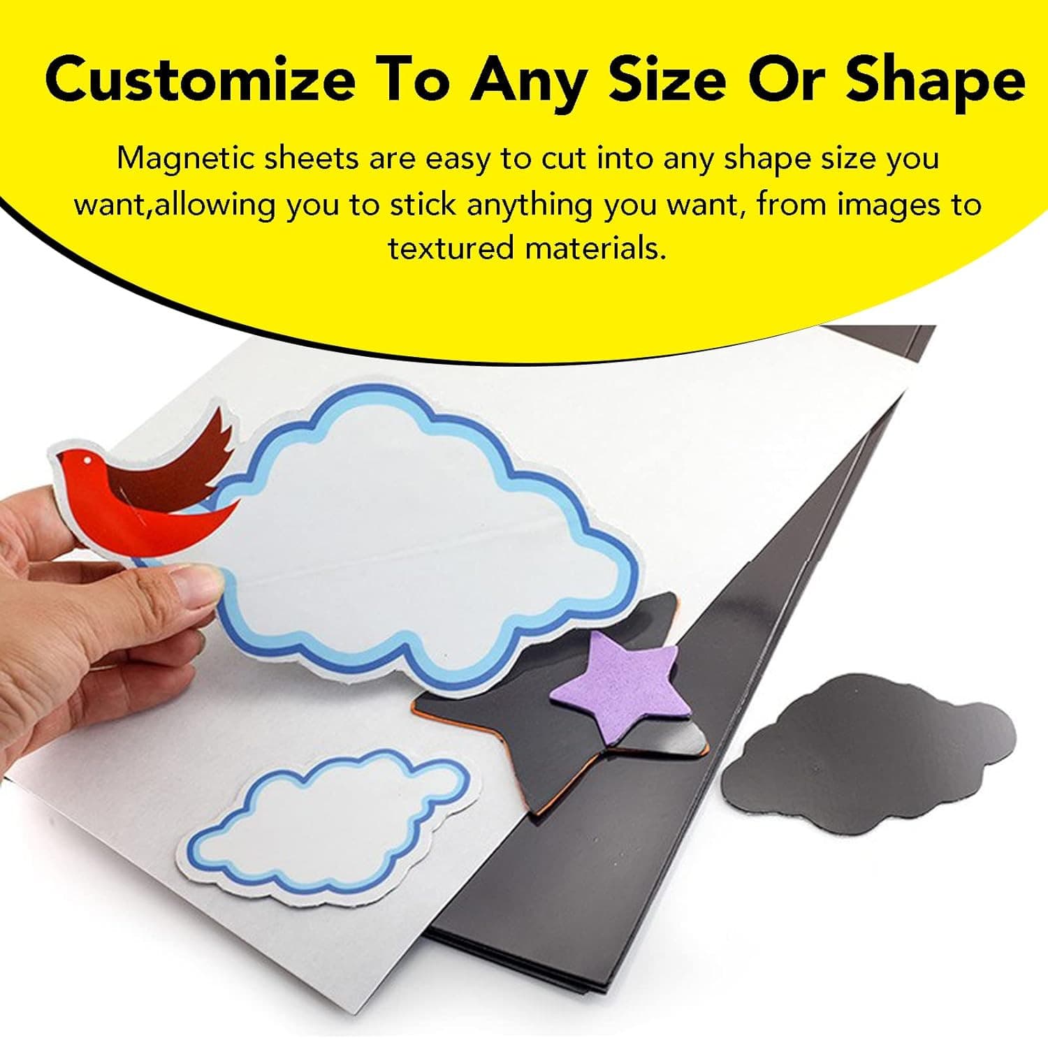 DIYMAG Magnetic Adhesive Sheets, 4" X 6" 10 Pack Cuttable Magnets Flexible Magne 5