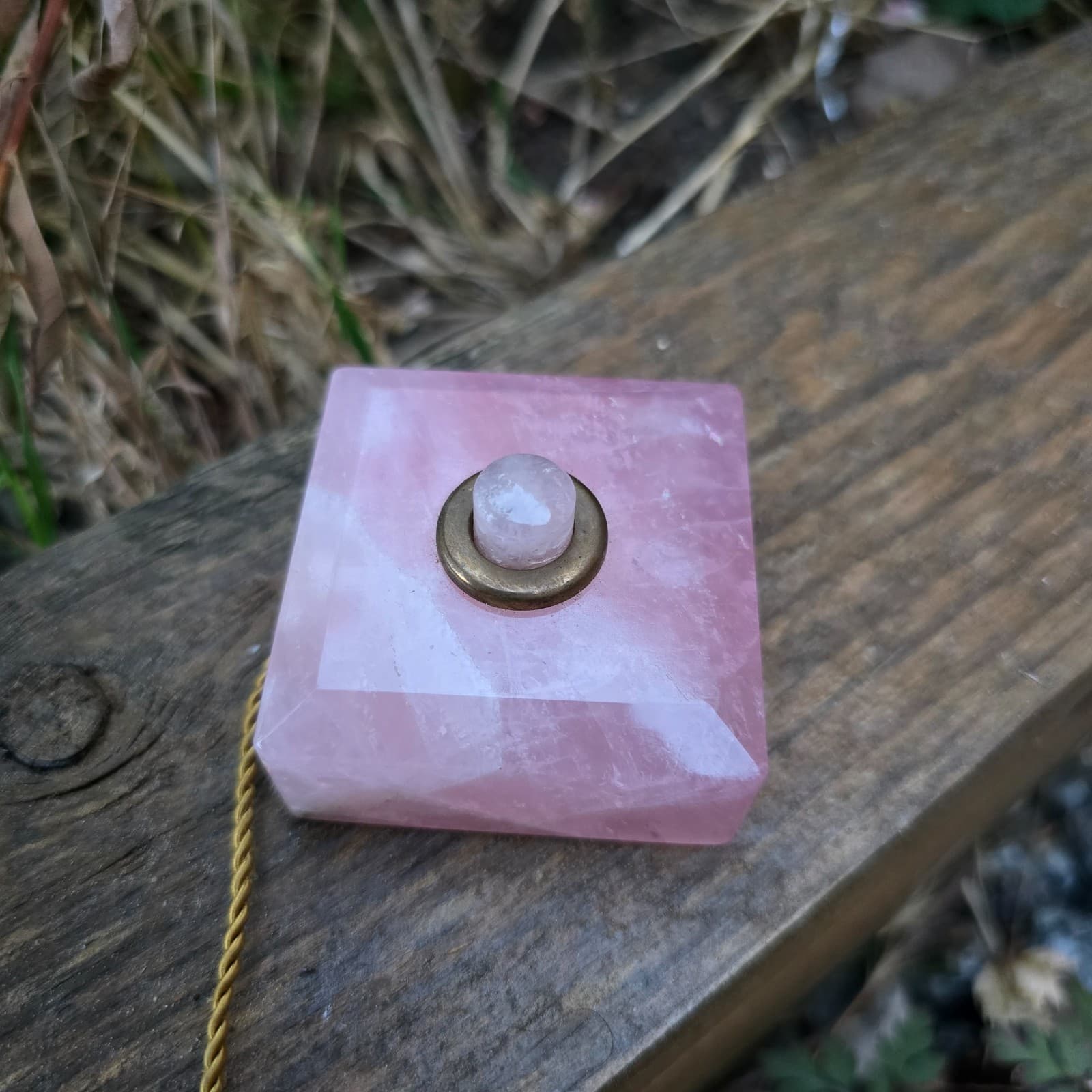 Antique Rose Quartz Servants Bell Push Call Button -  Carved c19th Superb Switch 2