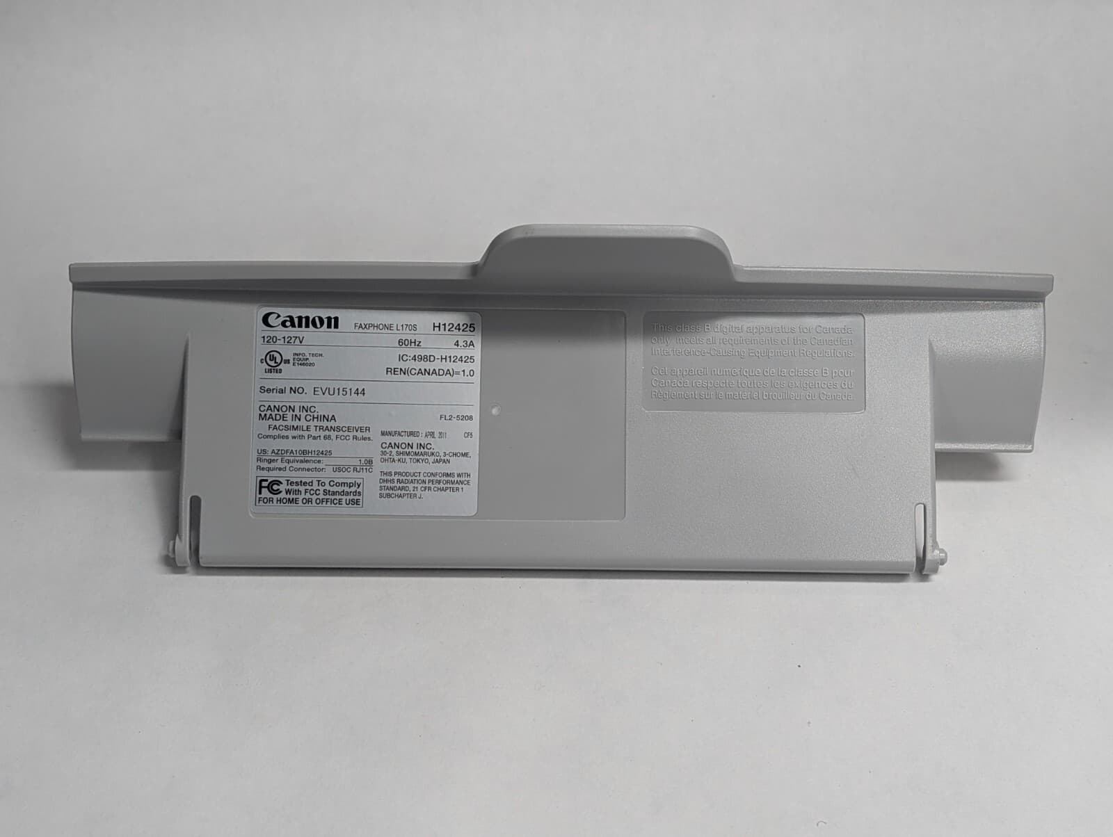 Canon FaxPhone Printer L170 L170S Plastic Panel Cover