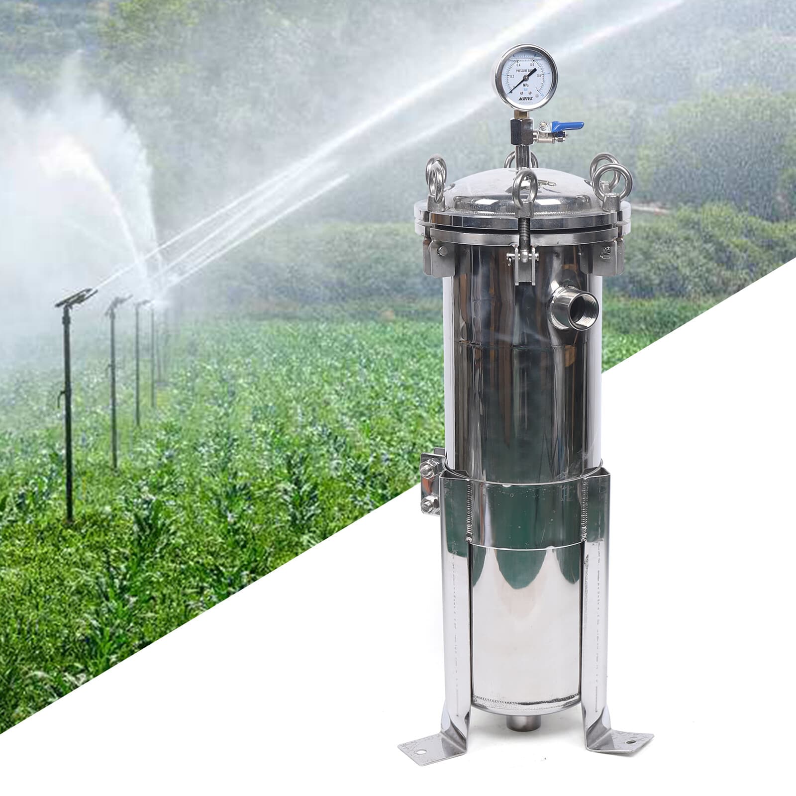 #4 Bag Filter Housing In/Out Flat Plate Lid Stainless Steel 167mm Diameter150Psi 2