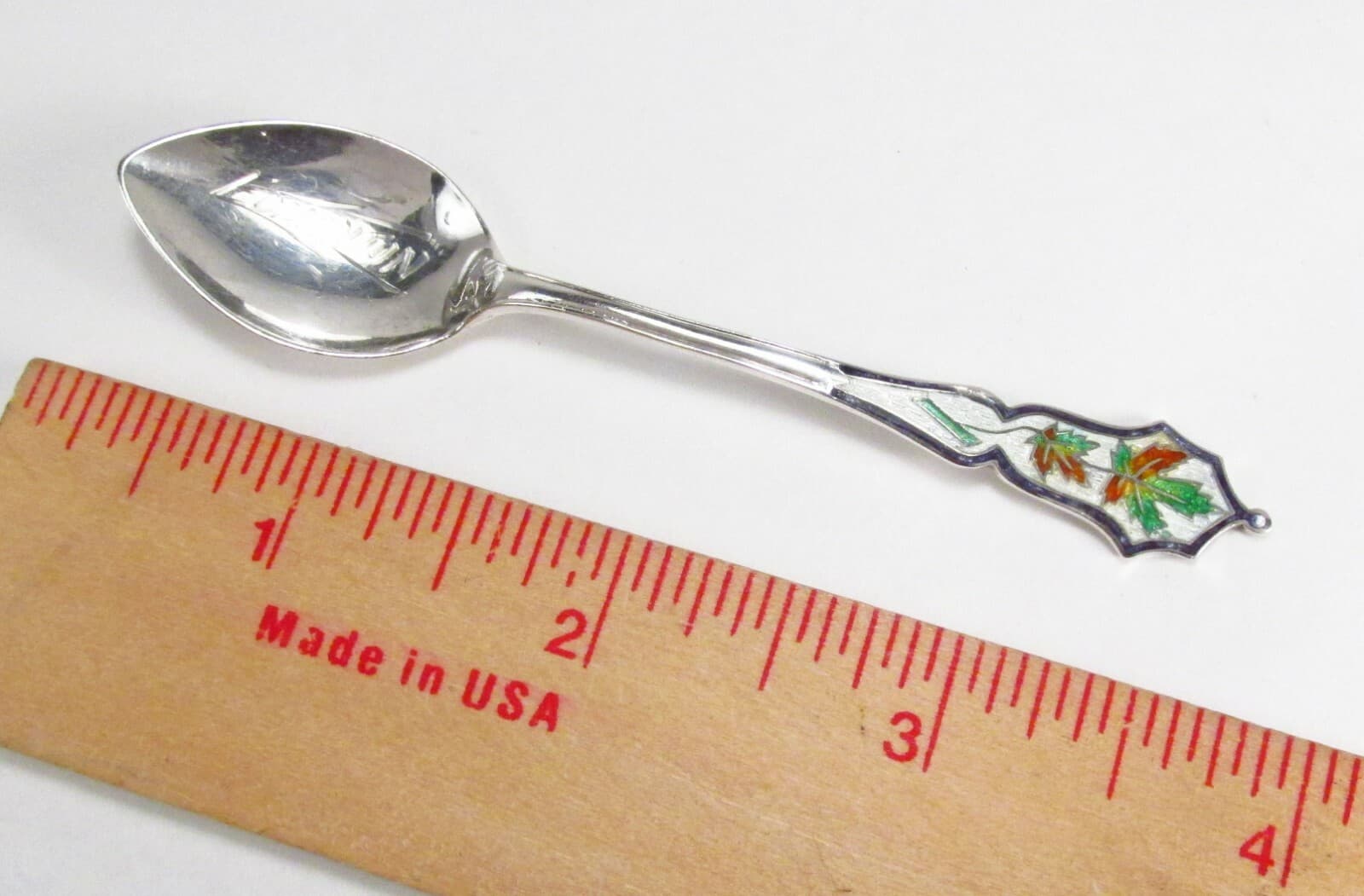 Vintage C. Lamond Fils Edmonton Canada Sterling Silver Enamel Souvenir Spoon