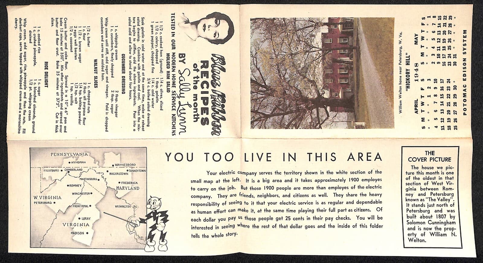 Potomac Edison Power Reddy Kilowatt 1948 "Expense Breakdown" Calendar Scarce 3